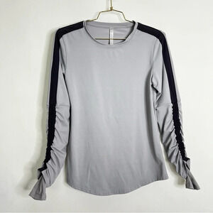 Fabletics Cashel Adjustable Long-Sleeve Top Haze Grey/Iron Size Small Soft